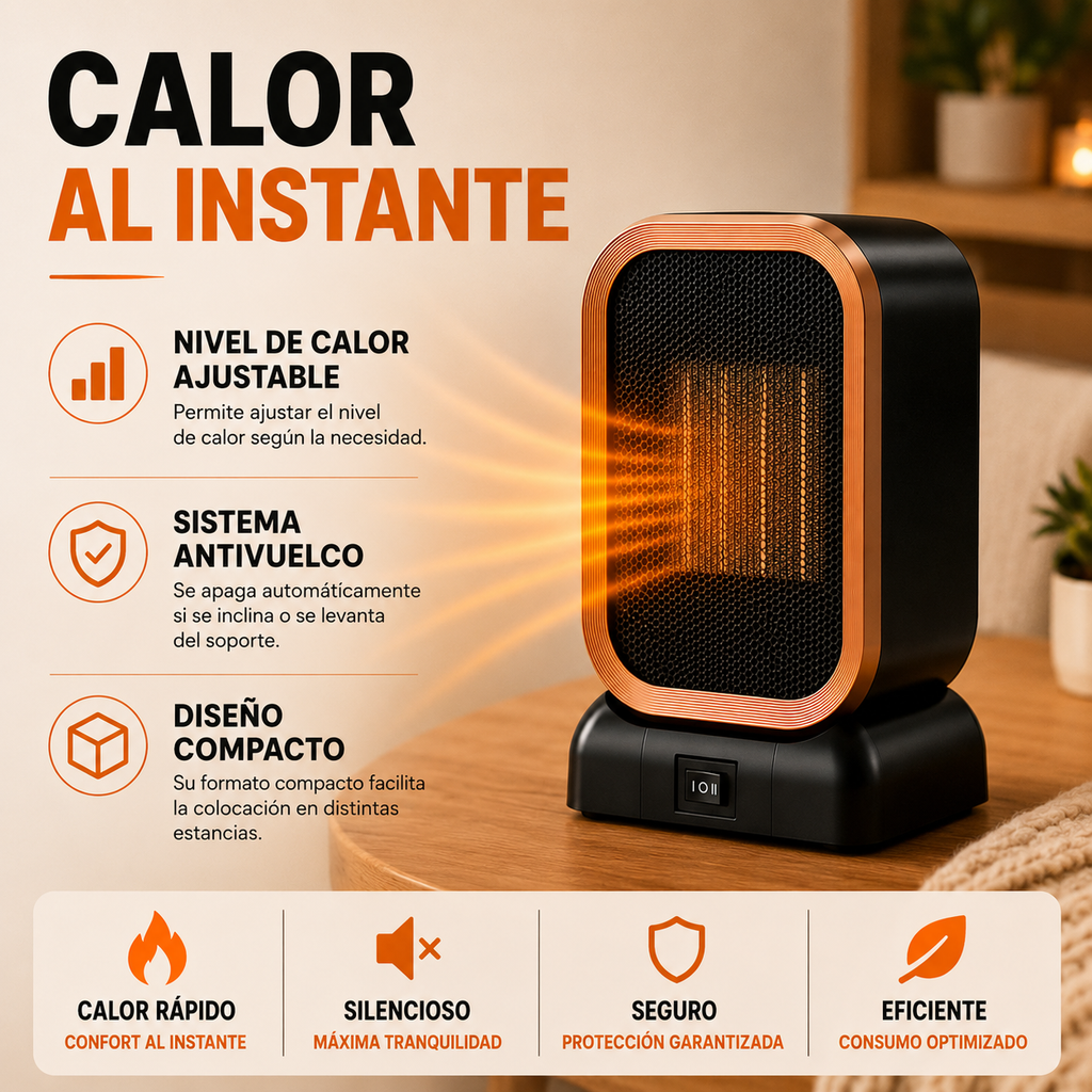 Calefactor eléctrico cuadrado 1000W