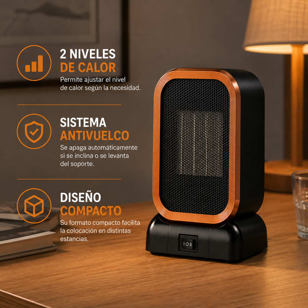 Calefactor eléctrico cuadrado 1000W