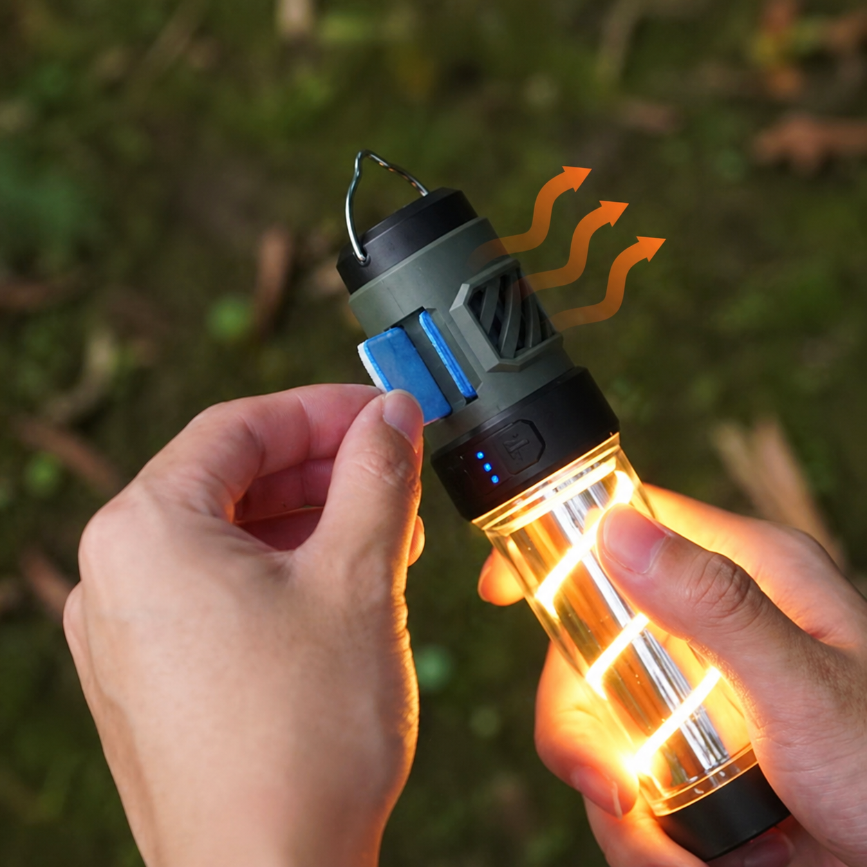 Linterna trípode antimosquitos 3 en 1
